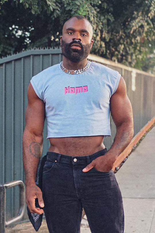 Escapism Muscle-Fit Crop Tank - Homo