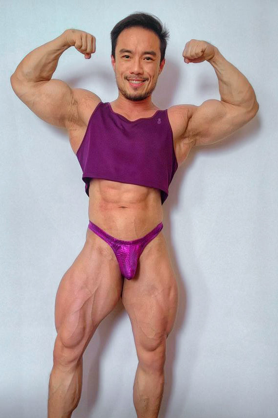 Metallica Men's Thong with Bulge Pouch - Hot Pink Croc