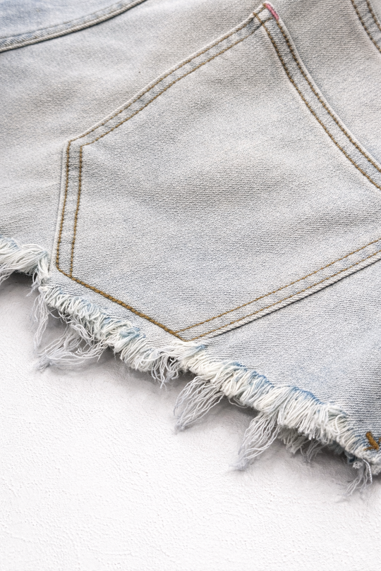 Cheeky Summer 2.5" Denim Brief Shorts - Sky Blue