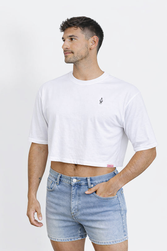 Oversized Relaxed Crop Top - Ivory