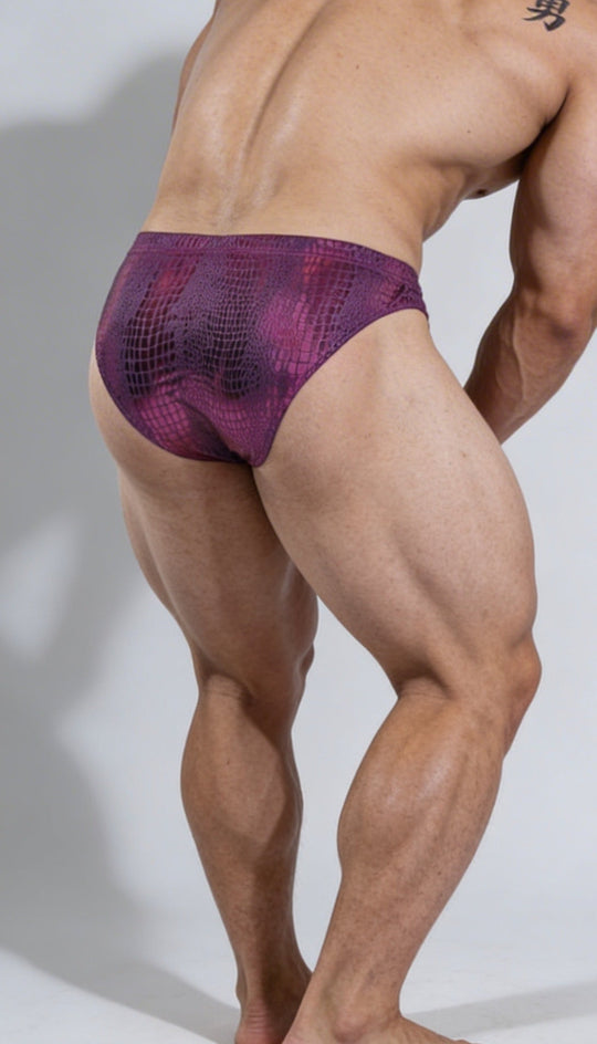 Metallica Brief with Bulge Pouch - Hot Pink Croc