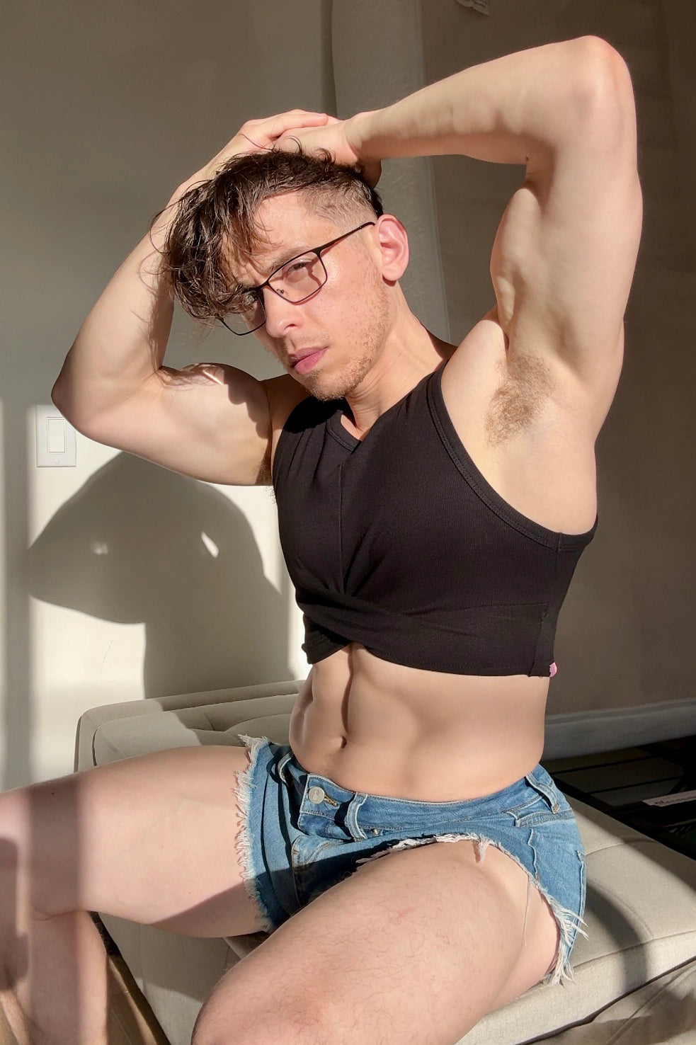 Wrapped Up Ribbed Crop Tank - Black