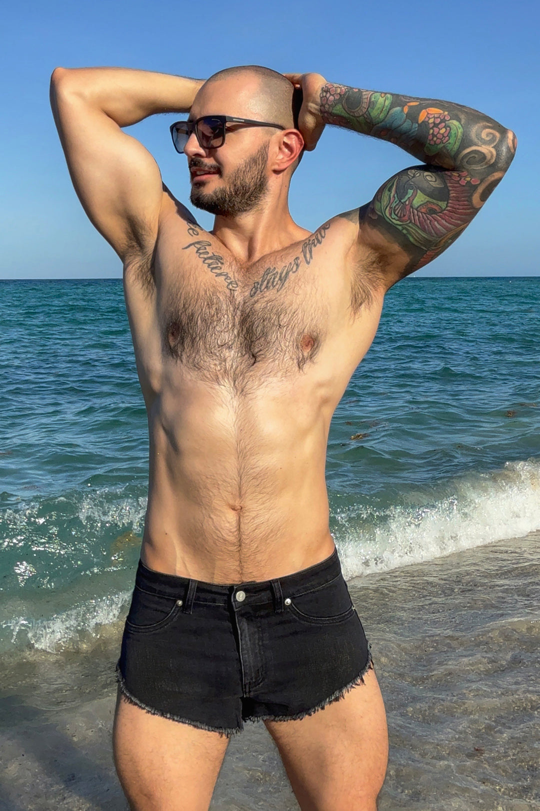 Cheeky Summer 2.5" Denim Brief Shorts - Black