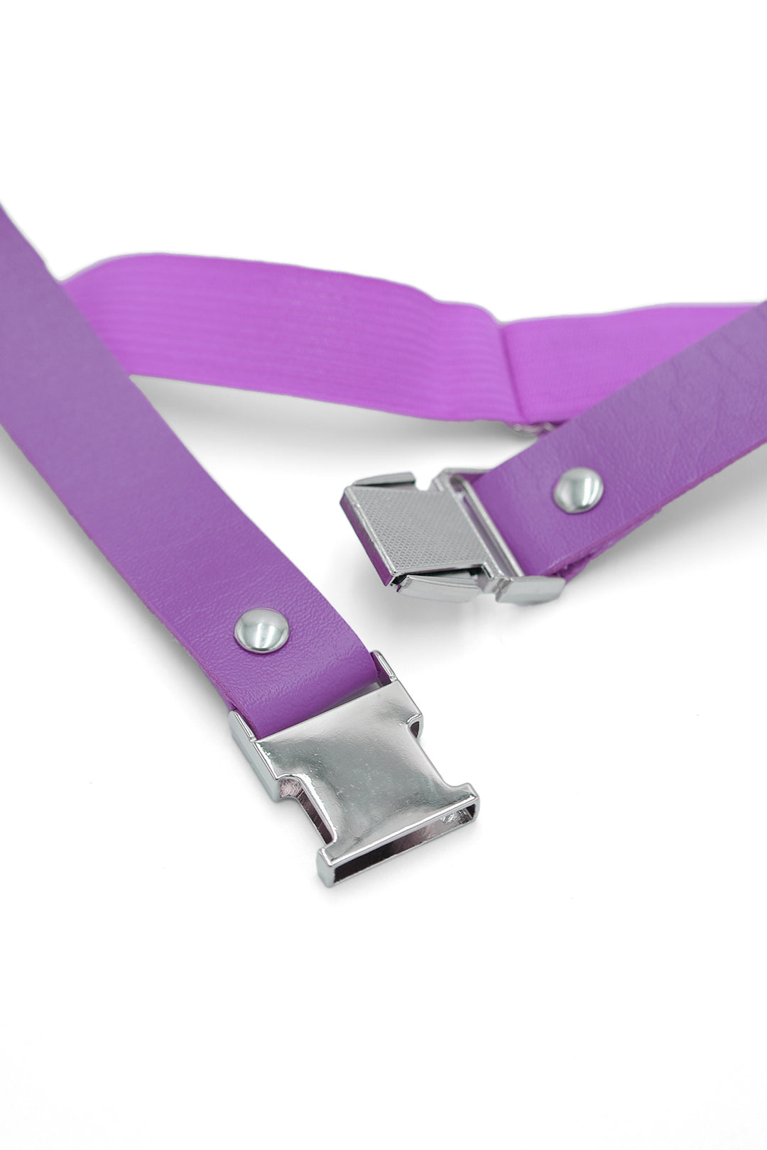 Vegan Leather Snap Buckle Leg Band - Lavender