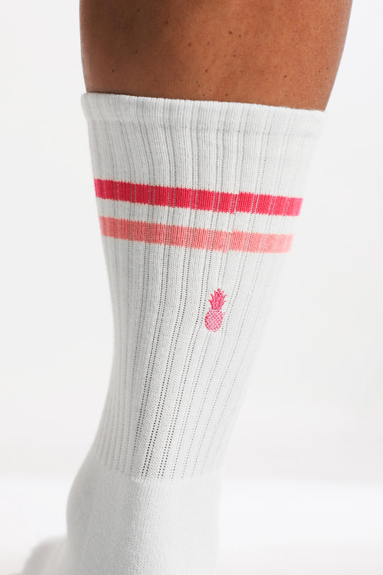 Banded High Socks - Strawberry Stripes