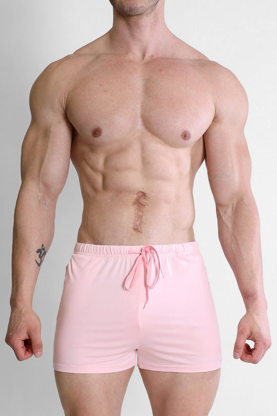 Karma 2" Short Shorts with Zipper Pockets - Baby Pink