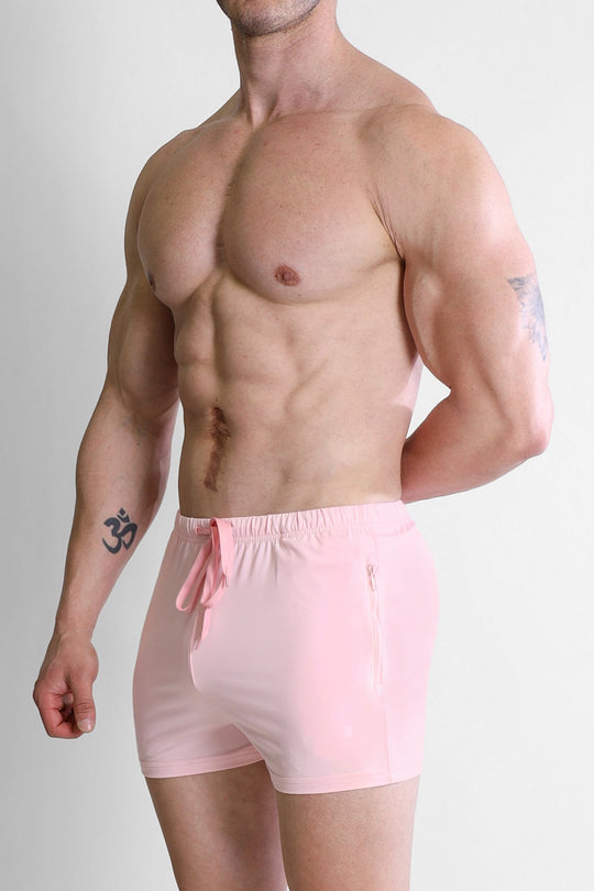 Karma 2" Short Shorts with Zipper Pockets - Baby Pink