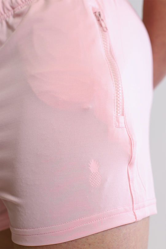 Karma 2" Short Shorts with Zipper Pockets - Baby Pink