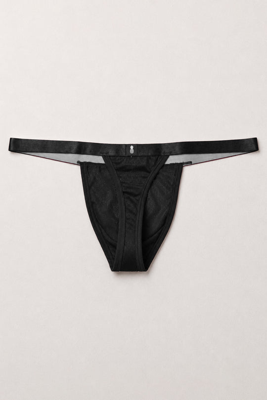 Now-or-Never Mesh Thong - Black Licorice