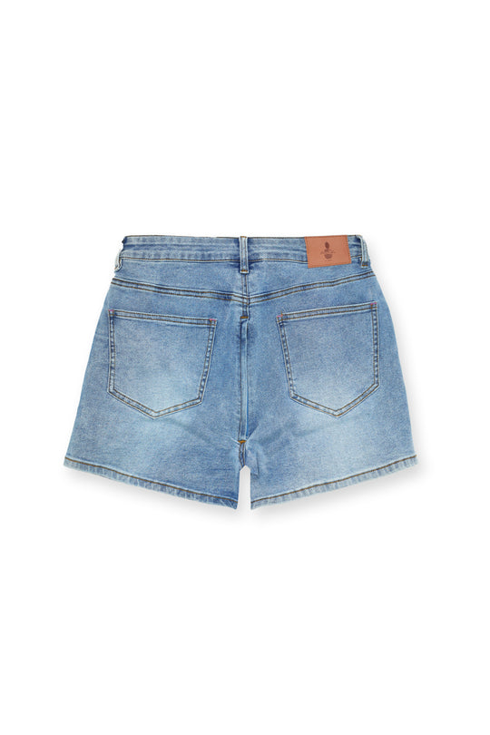 Peek-A-Boo Denim Shorts - Dark Blue