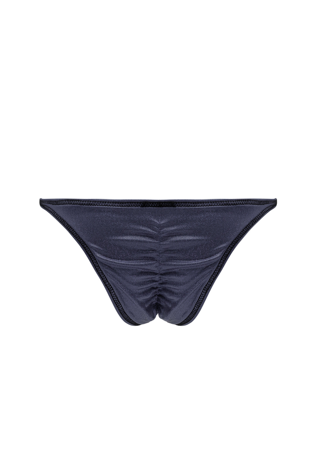 Luna Scrunch-Butt Thong - Metallic Black