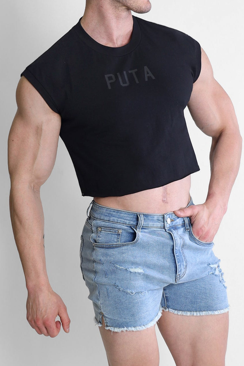 Escapism Muscle-Fit Crop Tank - Puta