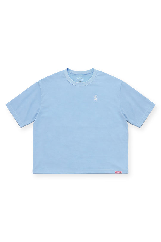 Oversized Relaxed Crop Top - Baby Blue