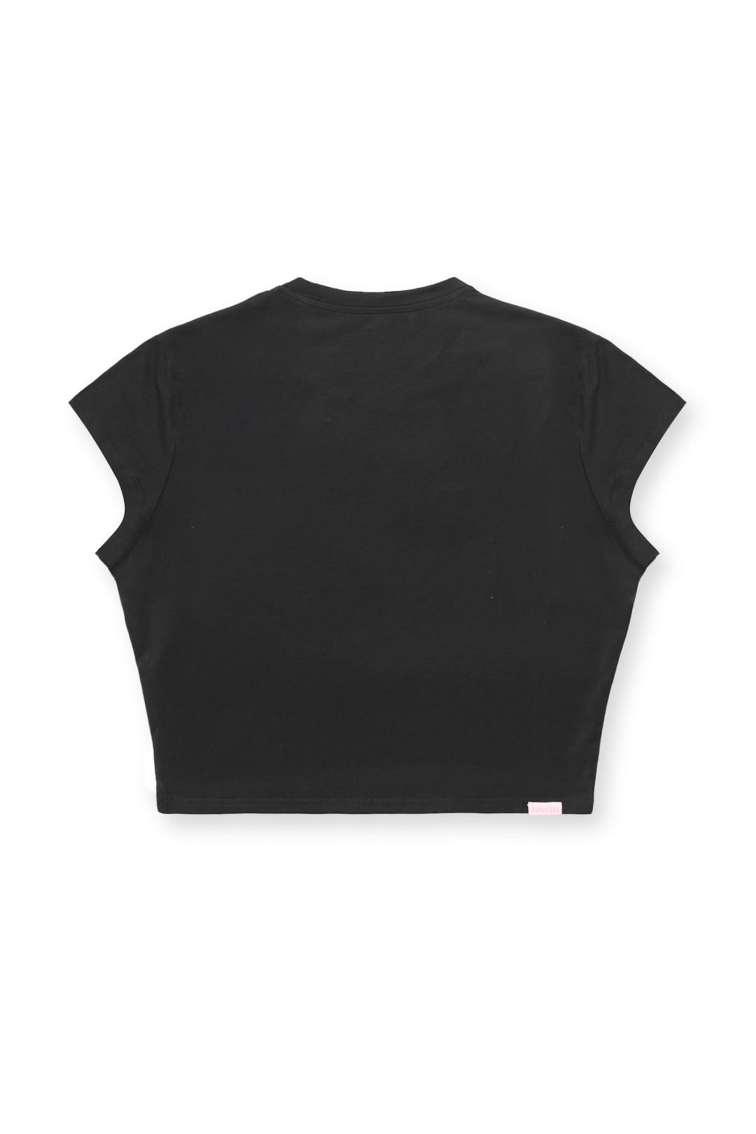 Muscle-Fit Crop Half-Sleeve Tee - Black