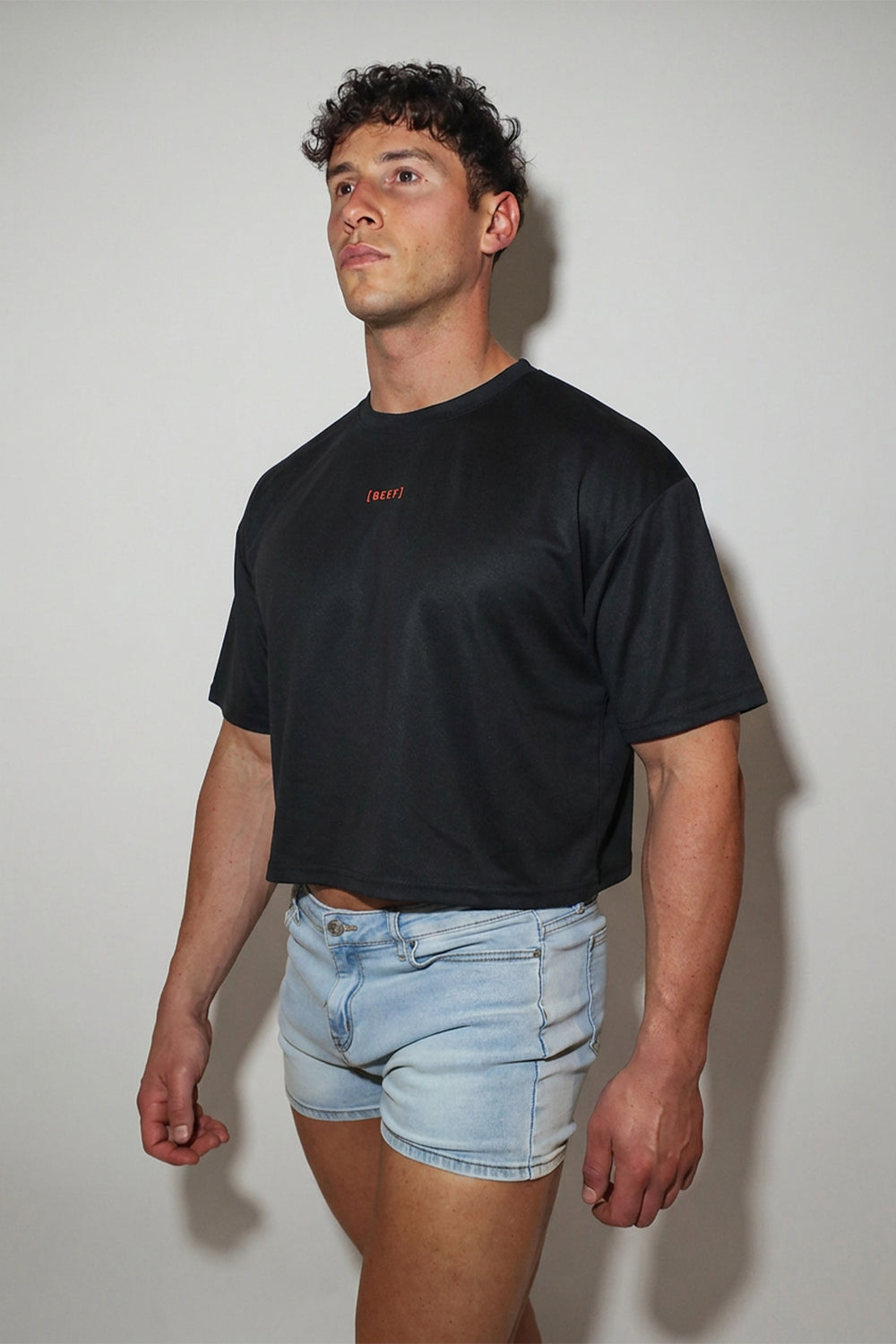Cool-Dry Oversized Relaxed Crop Top - Onyx Black