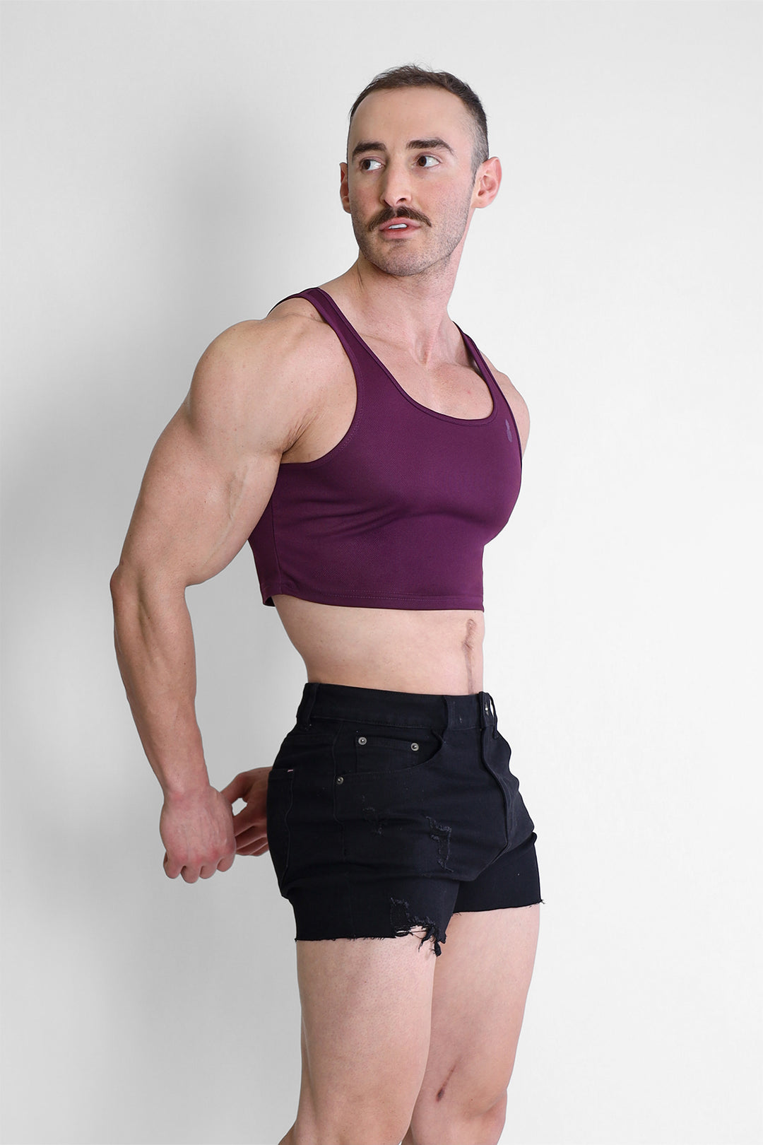 JJ Dry-Cool Crop Tank Top- Purple