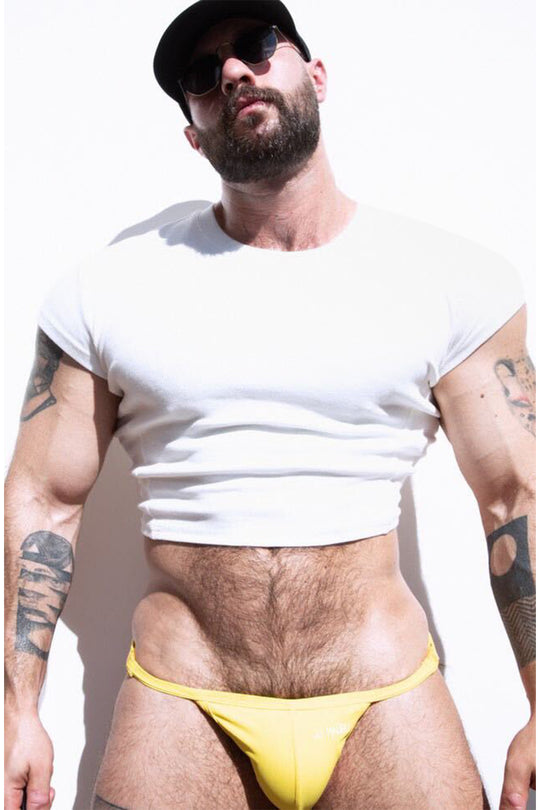 Cap Sleeve Rib Knit Crop Top - Ivory