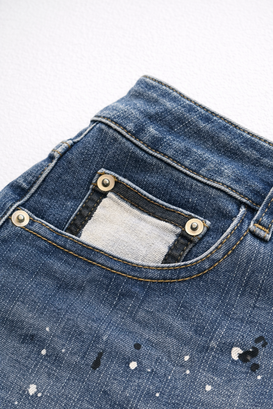 Studio Splash 1.5" Denim Short Shorts - Dark Blue