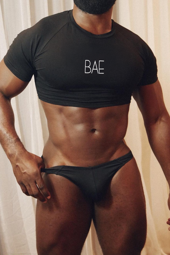 Muscle-Fit Crop Tee - Midnight Bae