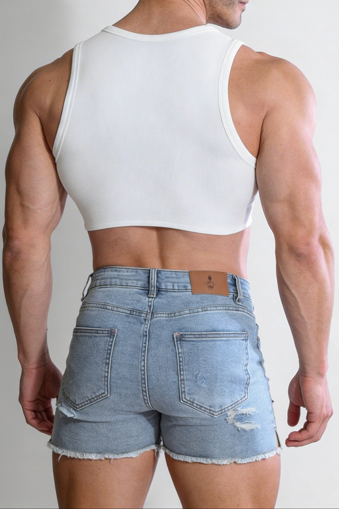 Wrapped Up Ribbed Crop Tank - White